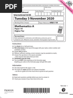 iGCSE A NOVEMBER 2020 PAPER 1H