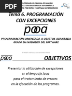 POOA Teoría 6. Programación Con Excepciones