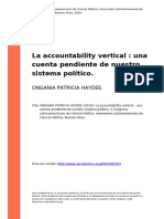 ONGANIA PATRICIA HAYDEE (2010) - La Accountability Vertical Una Cuenta Pendiente de Nuestro Sistema Político