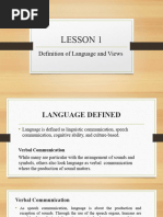 Lesson 1 - Definition of Language and Views