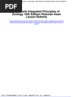 Test Bank Integrated Principles of Zoology 16th Edition Hickman Keen Larson Roberts