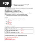 Answer Key Formative Unit 3 Lines and Equations AC 1