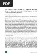 Evaluation of Swot Analysis As A Strategic Business Tool To Enhance Economic Sustainability of Sme Contractors in South Africa