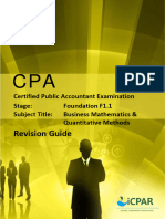 Cpa f1.1 - Business Mathematics & Quantitative Methods - Revision Guide