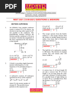 Previous Year NEET Question Paper With The Answer Key For The Year 2022