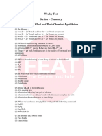 Weekly Test - Jee 2 Year - P Block and Basic Chemical Eqm - 27 Nov