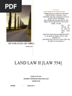 Land Law Ii (Law 554) DR Noraziah Abu Bakar