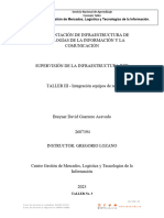 GC-F-005 - Formato - Taller No 3 - Integración Equipos de Red