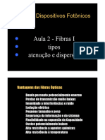 Tt503a - Dispositivos Fotônicos: Aula 2 - Fibras I Tipos Atenução e Dispersão