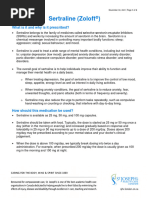 Pain Management Sertraline Fact Sheet