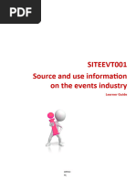 Source and Use Information On The Events Industry Learner Guide V1.1