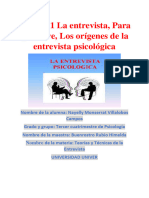 Tarea 1.1 La Entrevista, para Qué Sirve, Los Orígenes de La Entrevista Psicológica