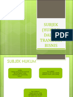 Subjek (Hukum) Dalam Transaksi Bisnis