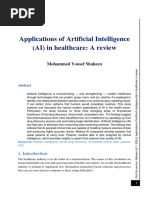 Applications of Artificial Intelligence (AI) in Healthcare A Review