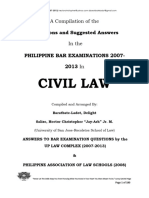 Civil Law Phil. Bar Exams Q - A 2007 2013