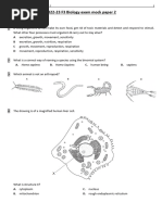 2022-23 F3 Biology Exam Mock Paper 2: What Other Four Processes Must Organism X Carry Out To Stay Alive?