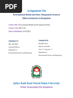 Environmental Health and Safety Management System in Different Industries in Bangladesh