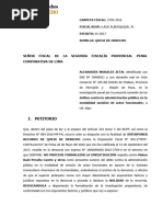 Queja de Derecho Contra La Disposicion Fiscal Que Dispone No Formalizar La Investigacion