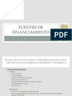 Ventajas y Desventajas de Las Fuentes de Financiamiento