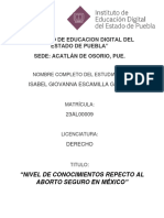 Ensayo Aborto en Mexico