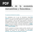 Historia de La Economía Mercantilista y Fisiocrática