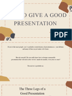 How To Give A Good Presentation