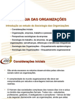 SO Introdução Ao Estudo Da Sociologia Das Organizações