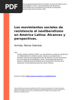 Movimientos Sociales y Neoliberalismo