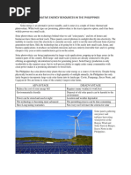 Alternative Energy Resources in The Philippines