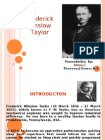 Frederick Winslow Taylor: Presentation by