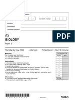 June 2018 QP (v1) Paper 1 AQA Biology As-Level