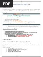 Variables and Data Types - C