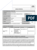 Lengua Española: 1. Datos Básicos de La Asignatura