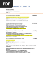 EXAMEN DE CRITERIOS DE INVERSION VAN Y TIR EyF