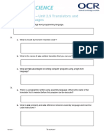 2.5 Translators and Facilities of Languages End of Unit Quiz Lesson Element