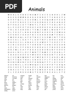 Animals Word Search