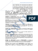 Contrato de Trabajo Temporal Por Necesidad de Mercado