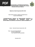 Tesis para Optar Al Grado de Maestra en Salud Ocupacional