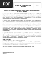 Determinación Del Alcance Del Sistema de Gestion de La Calidad y No Aplicabilidad