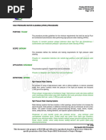 High Pressure Water Cleaning Procedure