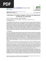 Optimization of Fluidized Catalytic Cracking Unit Regenerator To Minimize CO Emissions