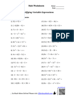 Simplifying Variable Expressions