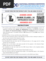 Sainik Class 6 2023 Answer Key