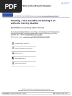 Beavers Et Al - 2017 - Fostering Critical and Reflective Thinking in An Authentic Learning Situation