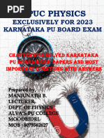 II PUC PHYSICS - Previously Appeared Questions, Important Questions and Answers For 2023 Exam by MANJUNATH B.