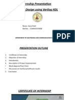 Internship Presentation Vlsi Soc Design Using Verilog HDL: Name: Suraj Patel Roll No.: 2100910319008