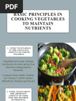 Basic Principles in Cooking Vegetables To Maintain Nutrients