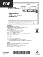 Edexcel GCSE Maths Foundation Paper 1 June 2022