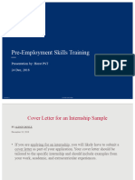 Pre Employment Skills Training Cover