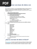 Cómo Crear Una Base de Datos Con Excel